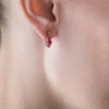 Rough Ruby and Diamond Earrings