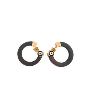 Eye Ebony Hoops Earrings