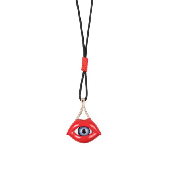 Lips Eye and Knot Necklace