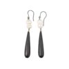 Ebony Drop and Pearl Earrings Earrings