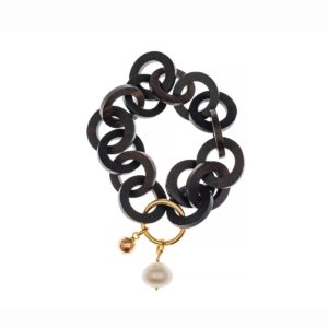 Ebony Chain and Pearl Bracelet Bracelets
