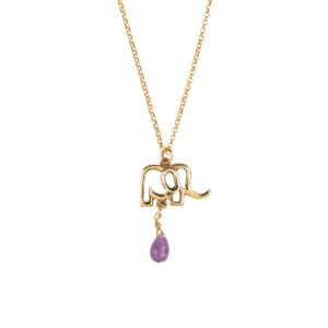 Small Elephant Outline Necklace Necklaces