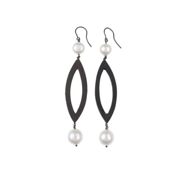 Ebony and Pearl Earrings