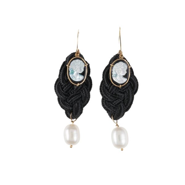 Lace and Cameo Earrings