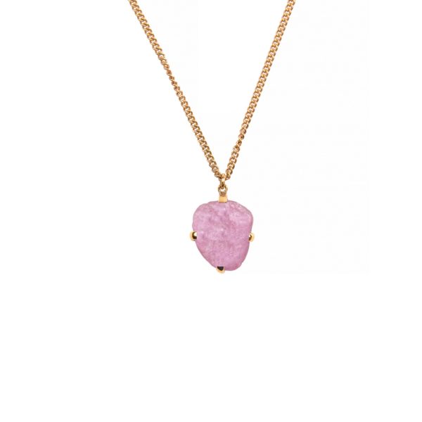 Pink Saphire Rough Necklace