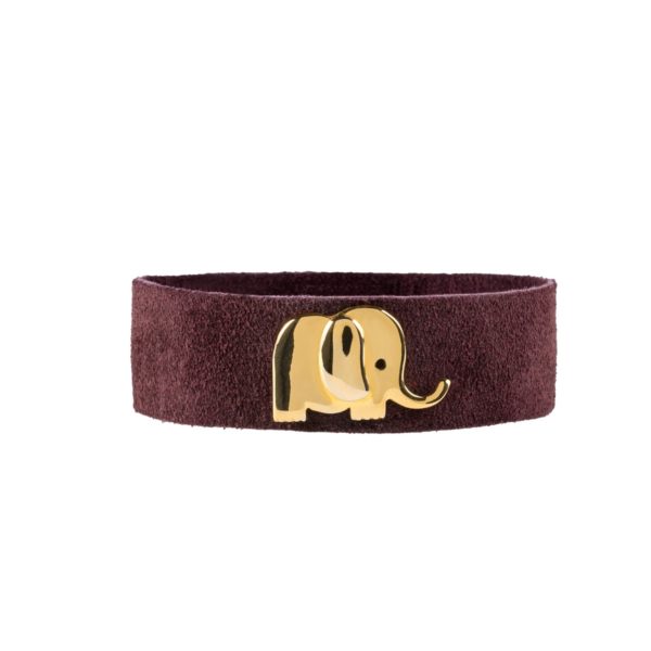 Large Elephant Suede Bracelet