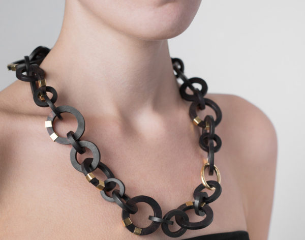 Ebony and Gold Chain Necklace