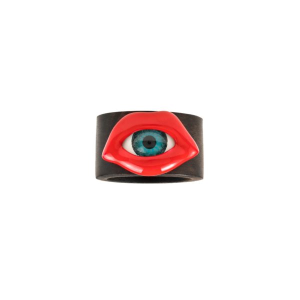 Lips Eye Ebony Ring