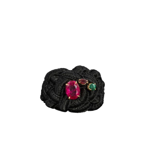 Lace Emerald and Ruby Ring