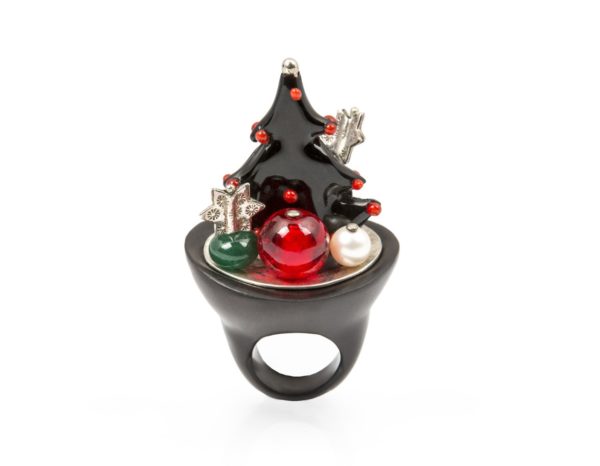 Christmas Tree Ebony Ring